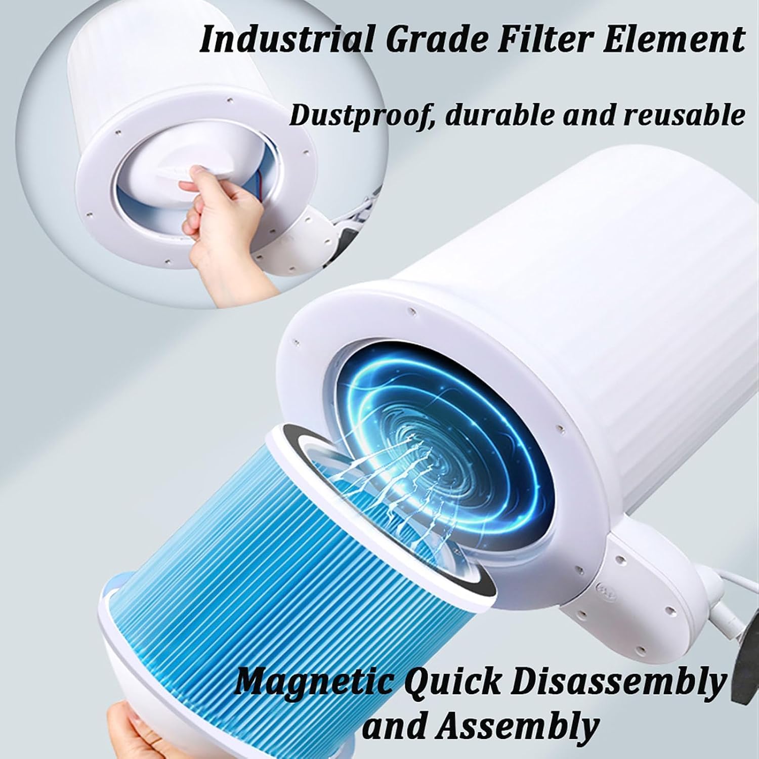 80W Professional Nail Dust Collector, Vacuum Nail Dust Collector, 90° Multi-Angle Adjustable, Industrial Grade Filter Element, LED-3-Color Lamp Mode, Low Noise, for Nail Salon & Home Use