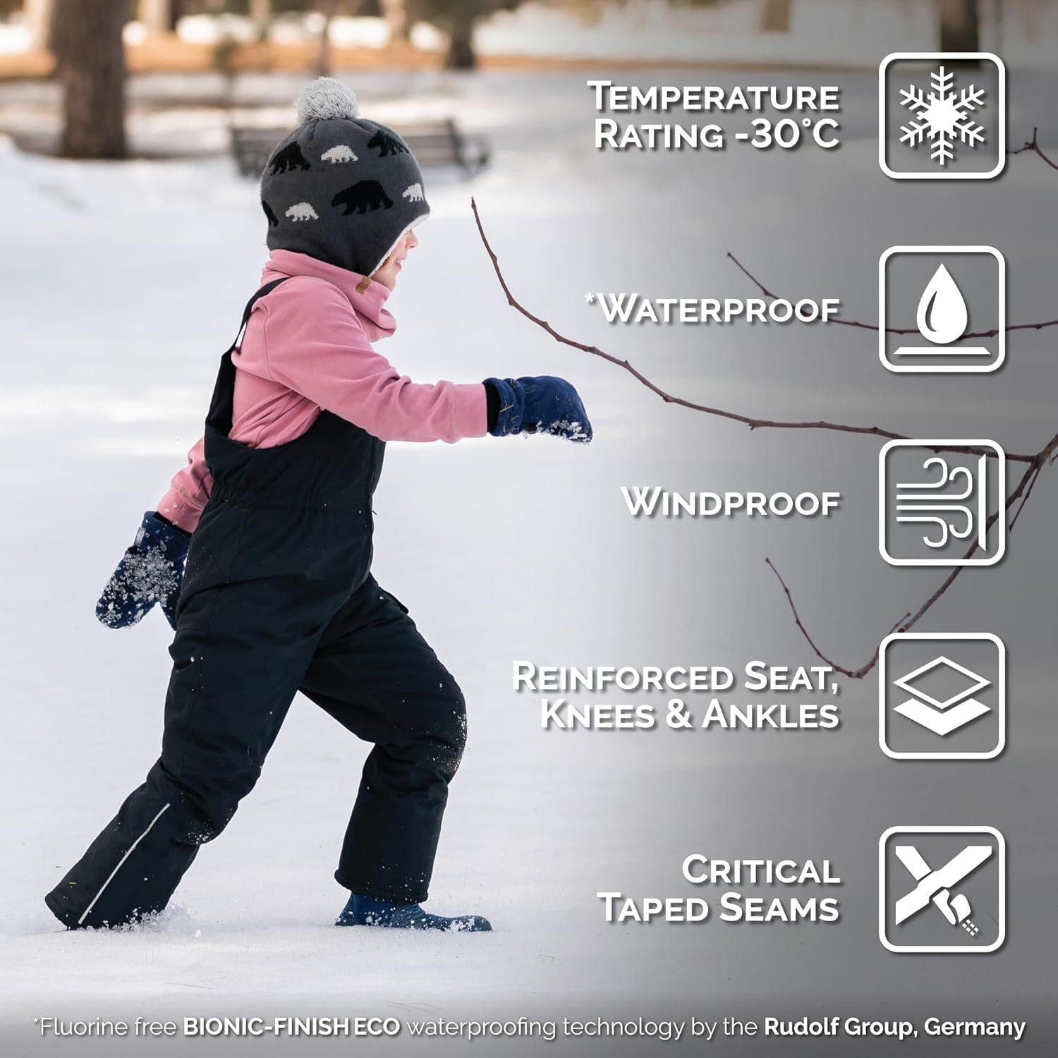 JAN & JUL Toasty-Dry Waterproof Insulated Snow Bib Pants for Kids
