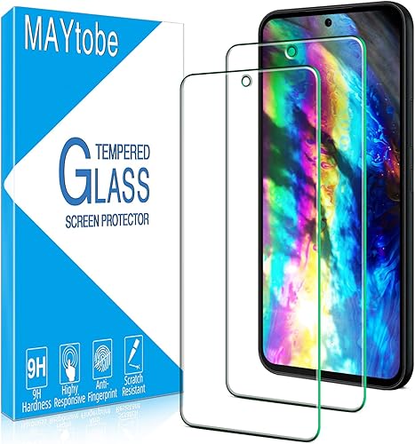 MAYtobe Paquete de 2 protectores de pantalla diseñados para Samsung Galaxy A54 5G, vidrio templado, antiarañazos, sin burbujas, fácil de instalar
