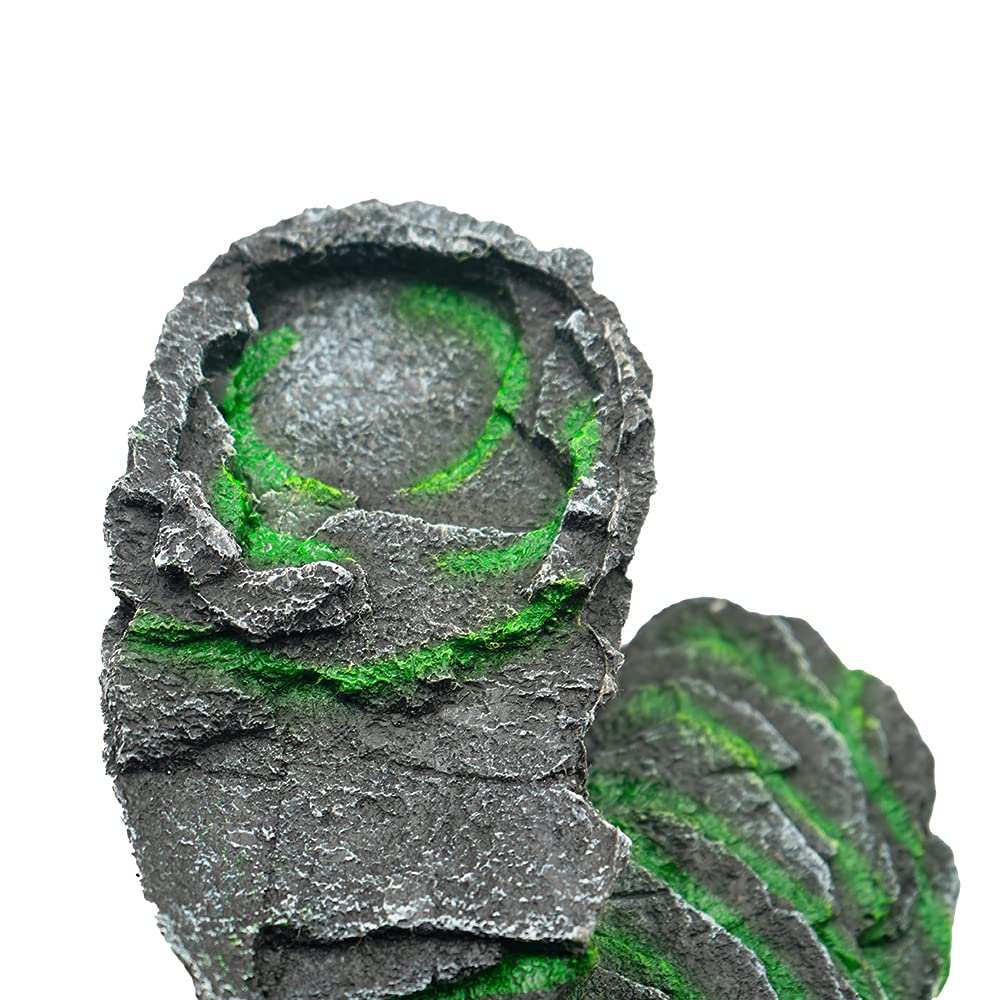 Abri pour Tortue Terrasse Trou de Tortue Peau Decoration Aquarium Cachette Reptile ​RéSine Bronzage Rock Barbu Dragon Accessoires Reptile DéCoration