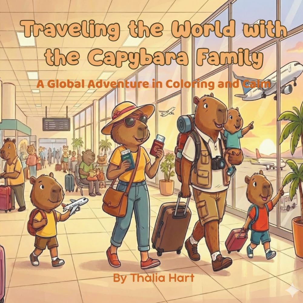 Traveling the World with the Capybara Family: A Global Adventure in Coloring and Calm