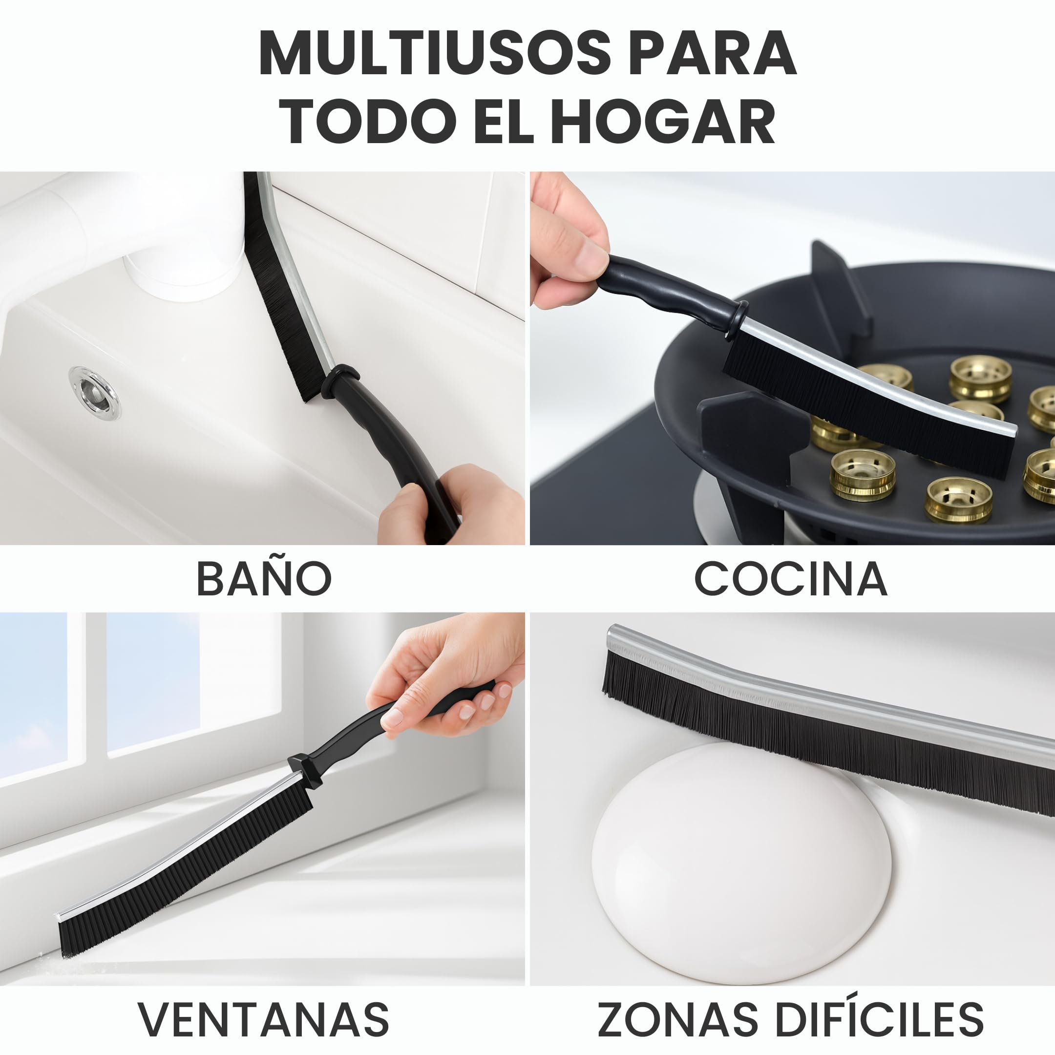 Cepillo Juntas Limpieza Hogar Pack 6, Cepillo Limpia Juntas y Grietas con Cerdas Duras, para Azulejos, Ranuras, Baño, Cocina y Esquinas | HKaizen