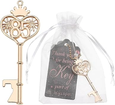 48PCS 85th Birthday Bottle Opener Key Opener 85th Baby Birthday Return Gifts Wedding Anniversary Party Decor