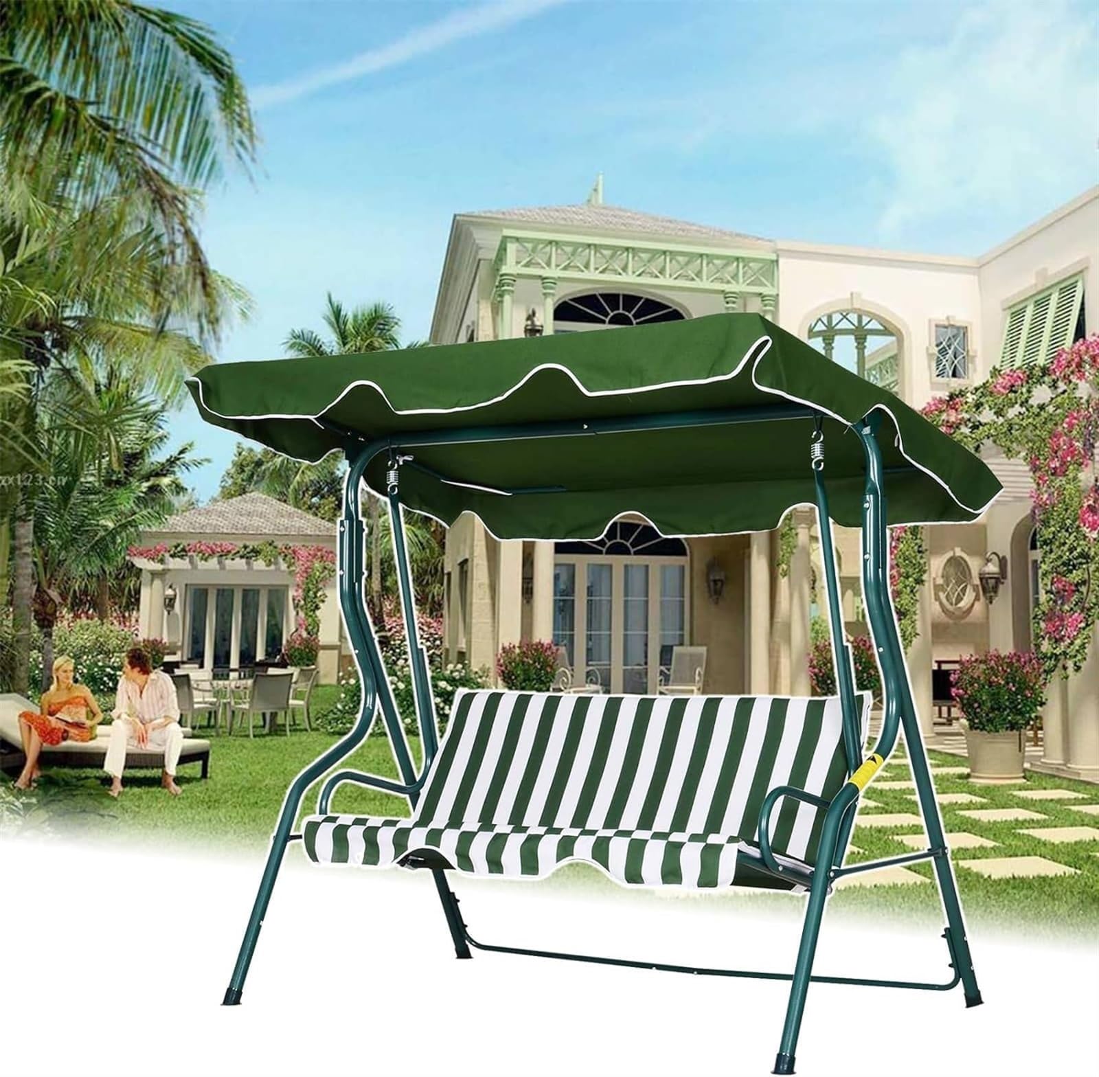 YURCI Swing Seat Replacement Cover, Garden Swing Canopy Replacement 2/3 Seater, Only for Swing Chair Top Hammock Cover Porch Top Cover Seat(Cover Only)