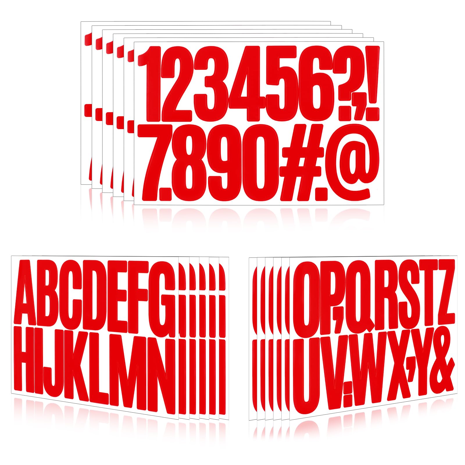 Llewyn 288 Pcs 18 Sheets Letter Stickers,Self Adhesive Waterproof 3 Inch Mailbox Numbers Vinyl Stickers,Alphabet Decals for Water Bottle,Window,