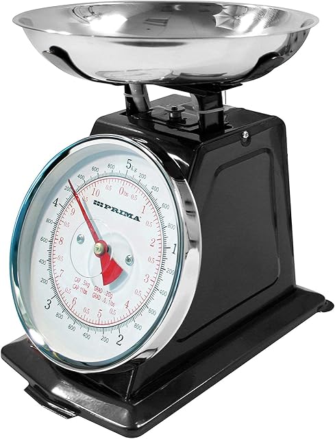 5 KG Vintage MANUAL Kitchen Scales TRADITIONAL PRIMA Retro Home Analogue Mechanical Food Ingredients Measurement WEIGHING Baking Cooking, Youtube Channel Dial Stainless Steel Bowl UK FREE P&P