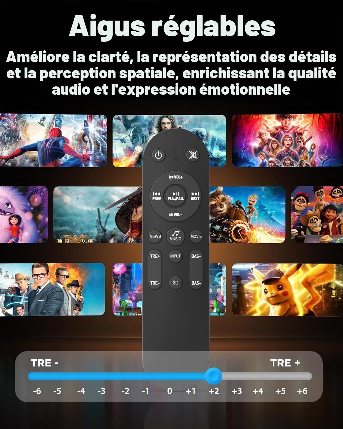 Hiwill Barre de son Dolby Atmos 5.1 CH pour Smart TV, barre de son de petite pièce avec 2 haut-parleurs arrière filaires, système de son surround Surround, caisson de basses filaire de 13,25 cm, HDMI