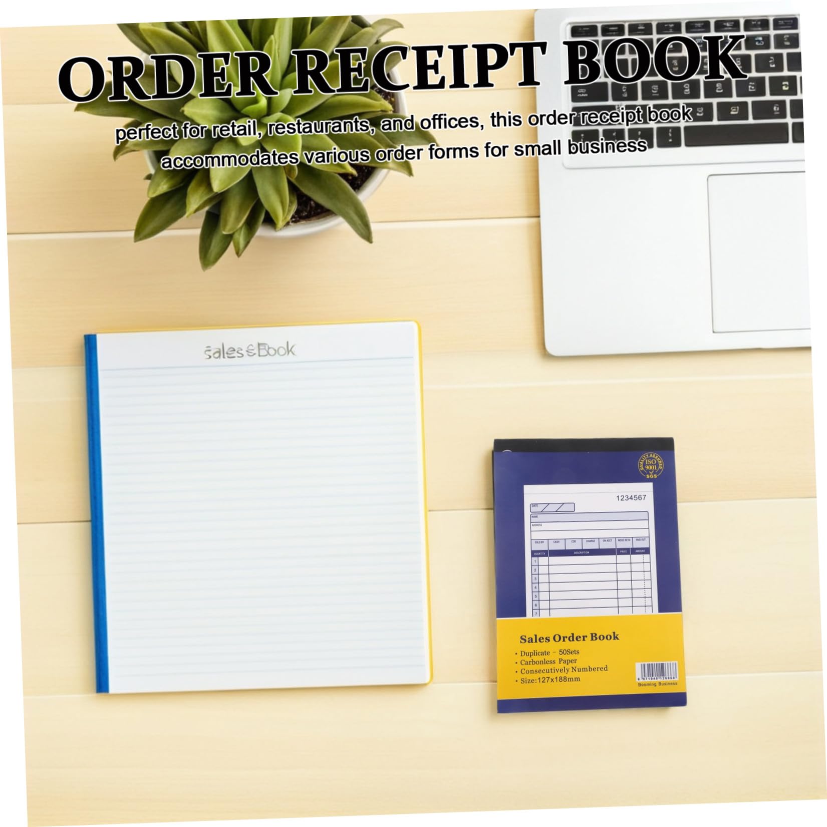 PLAFOPE 5 Piezas Libro de Pedidos para Pequeñas Empresas Partes Duplicado para Registro de Facturas y Seguimiento de Órdenes Uso Restaurantes Oficinas y Comercio