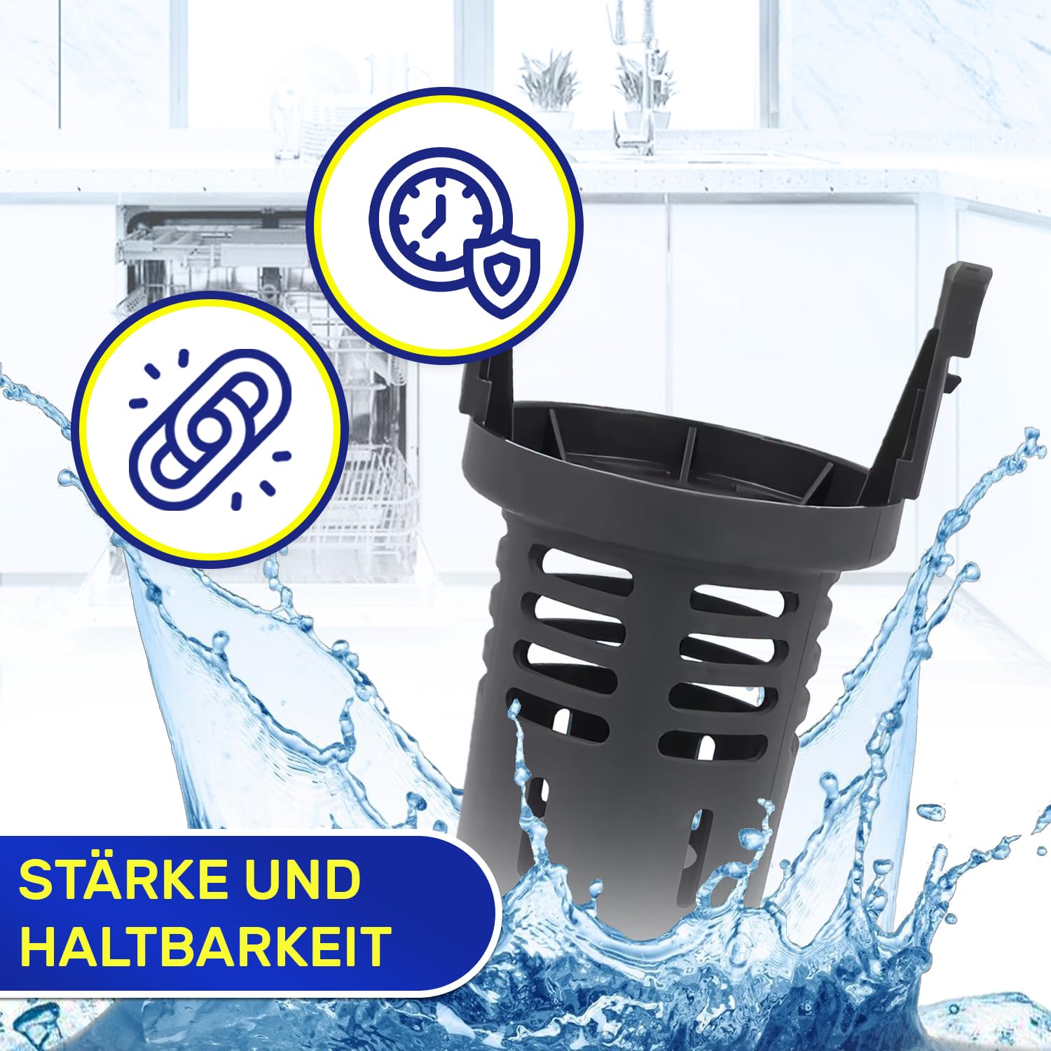 Filter Zentraler für Spülmaschine 106x74x64 mm Hat den Originalcode C00256572 für Indesit 482000022004 für Whirlpool - MONTERAL