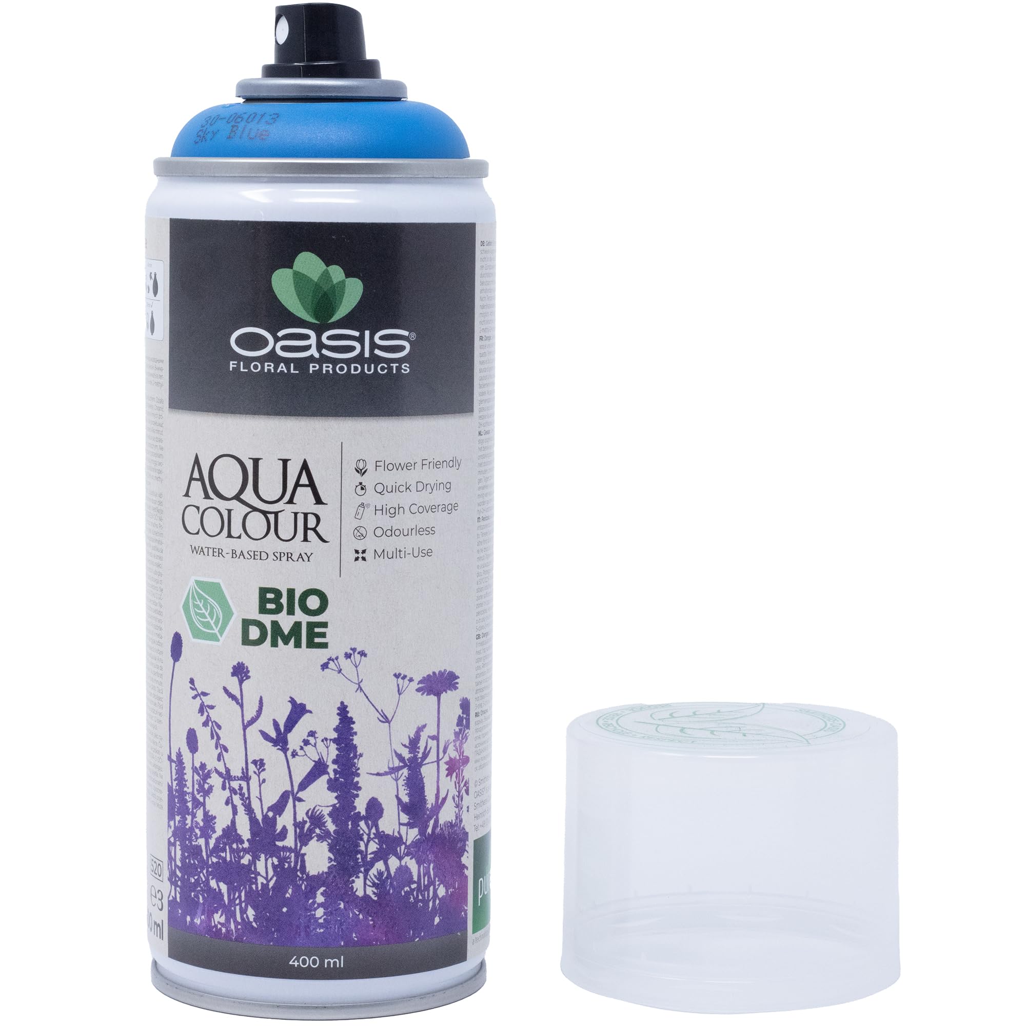 OASIS Aqua Colour Spray Bleu ciel peinture aerosol a sechage rapide pour fleurs sechees