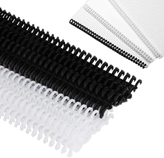 24 Pcs Comb Binding Spines, Ring Distance 0.35" Plastic Spiral Coils for Document Binding Compatible with 30-Ring Notebooks, 2 Colors Reusable Binder Combs for Students, Office Workers