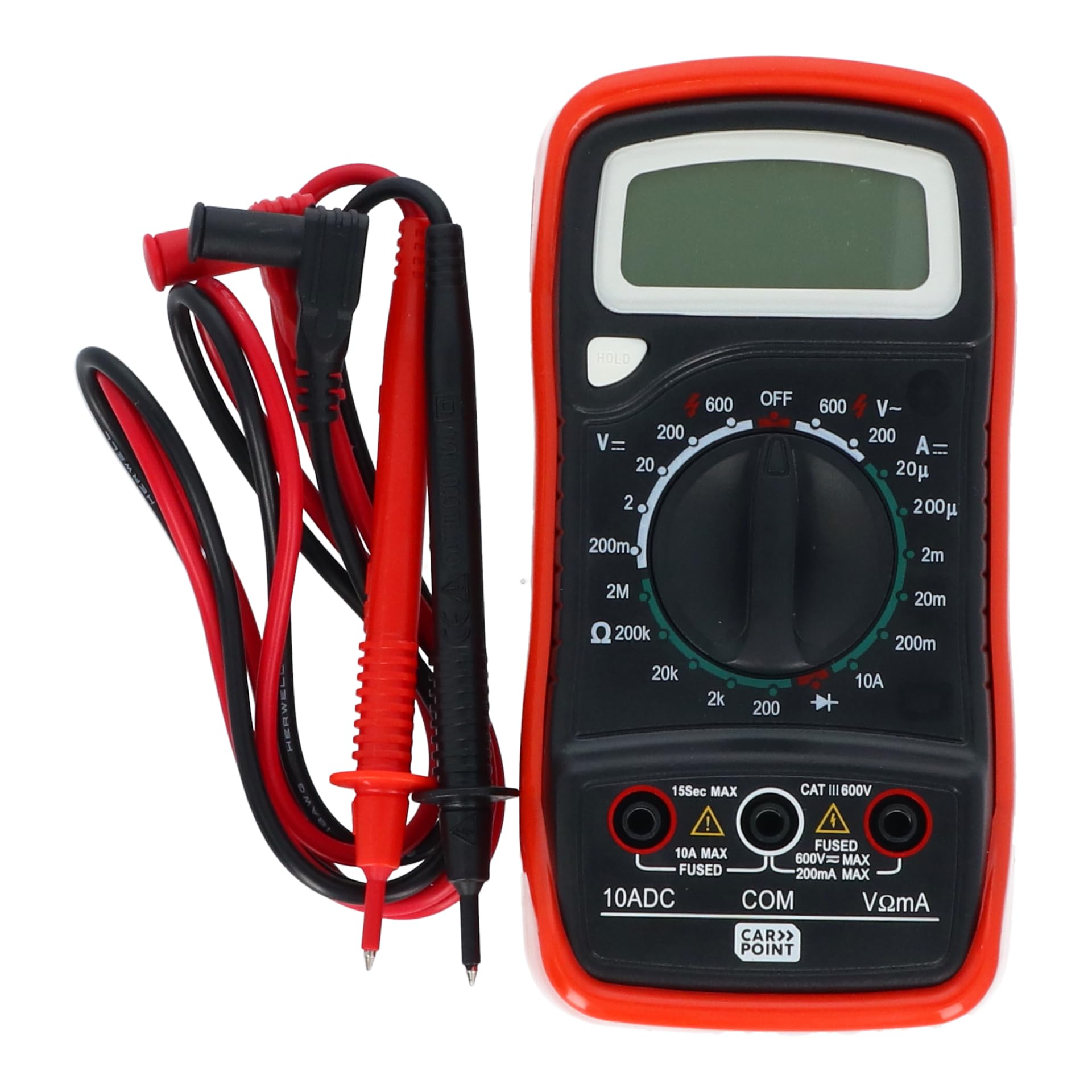 Carpoint 0678207 Multimeter Digital, Red