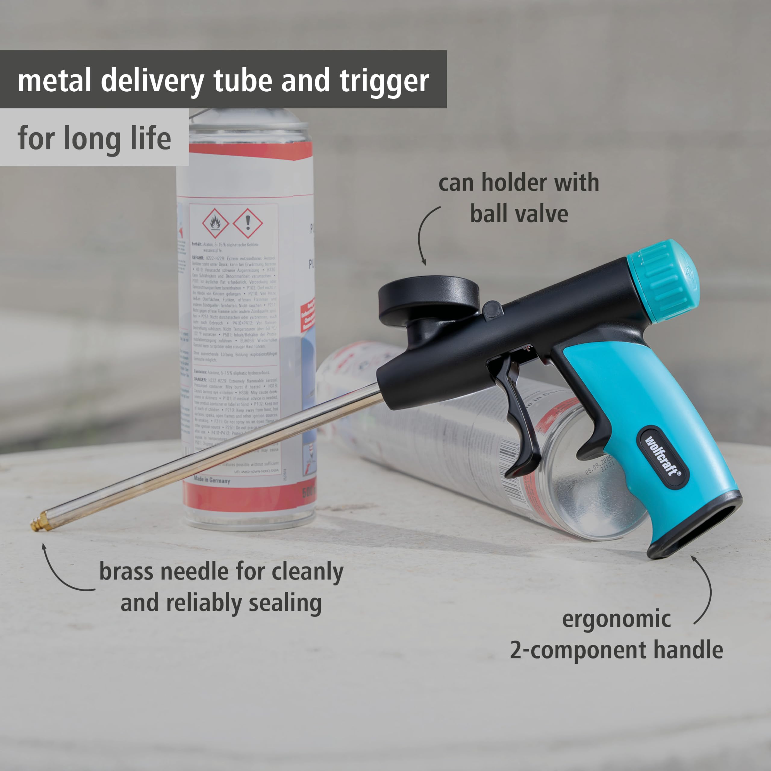 wolfcraft Foam Applicator Gun I 4342000 I for Accurate Sealing Insulating, and Gluing, Divers - Image 2