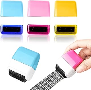 Pacify 3 PCS Identity Theft Protection Roller Stamp Security Guard-Your-ID Data Confidential Roller Stamp for School Home ...