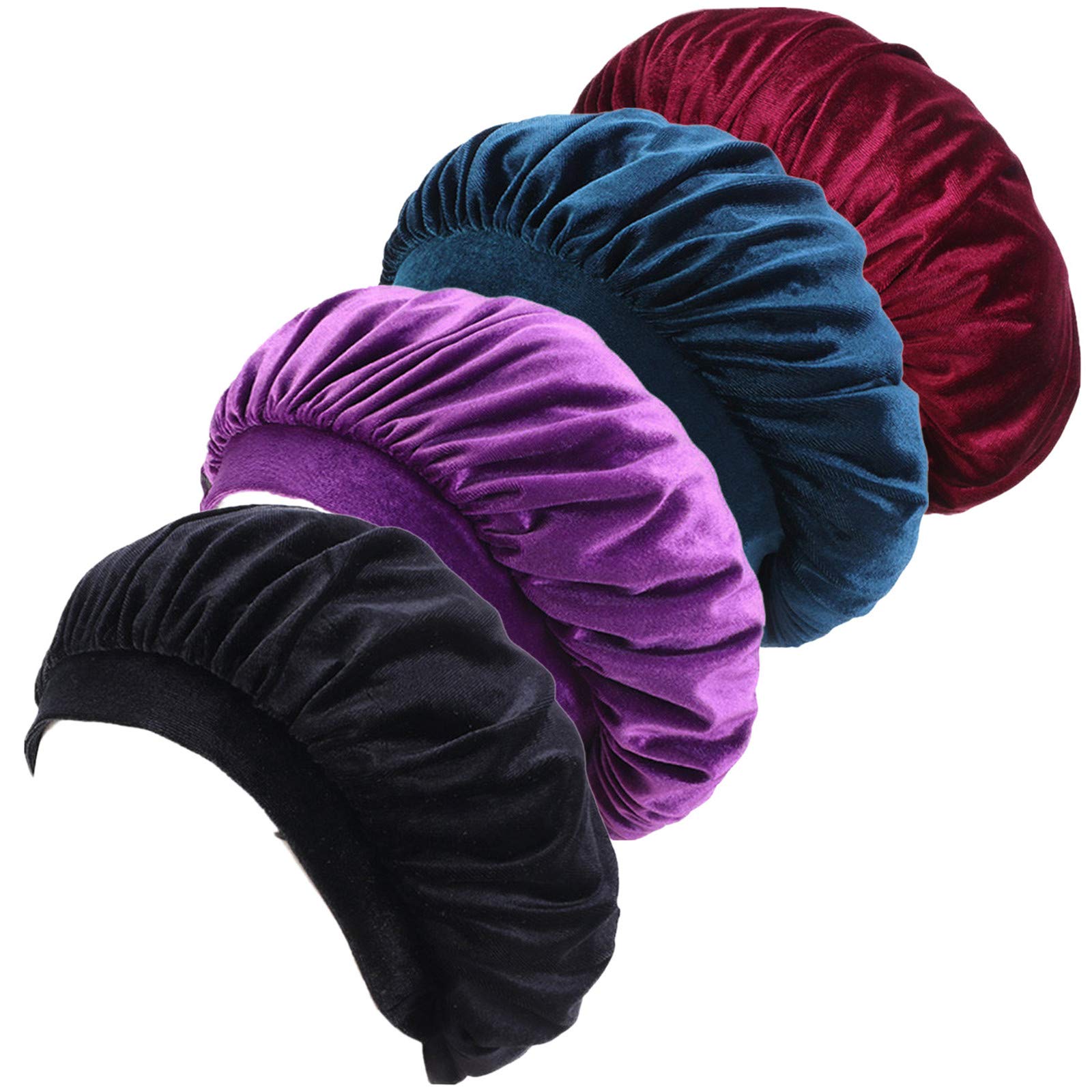 Women Velvet Bonnet Sleep Cap Comfortable Night Sleeping Hat Hair Loss Cap Turban - - IN