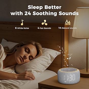 「Light Mellow Moonlight」 Amazon.com: Mojikoo White Noise Machine Alarm Clock: Auto