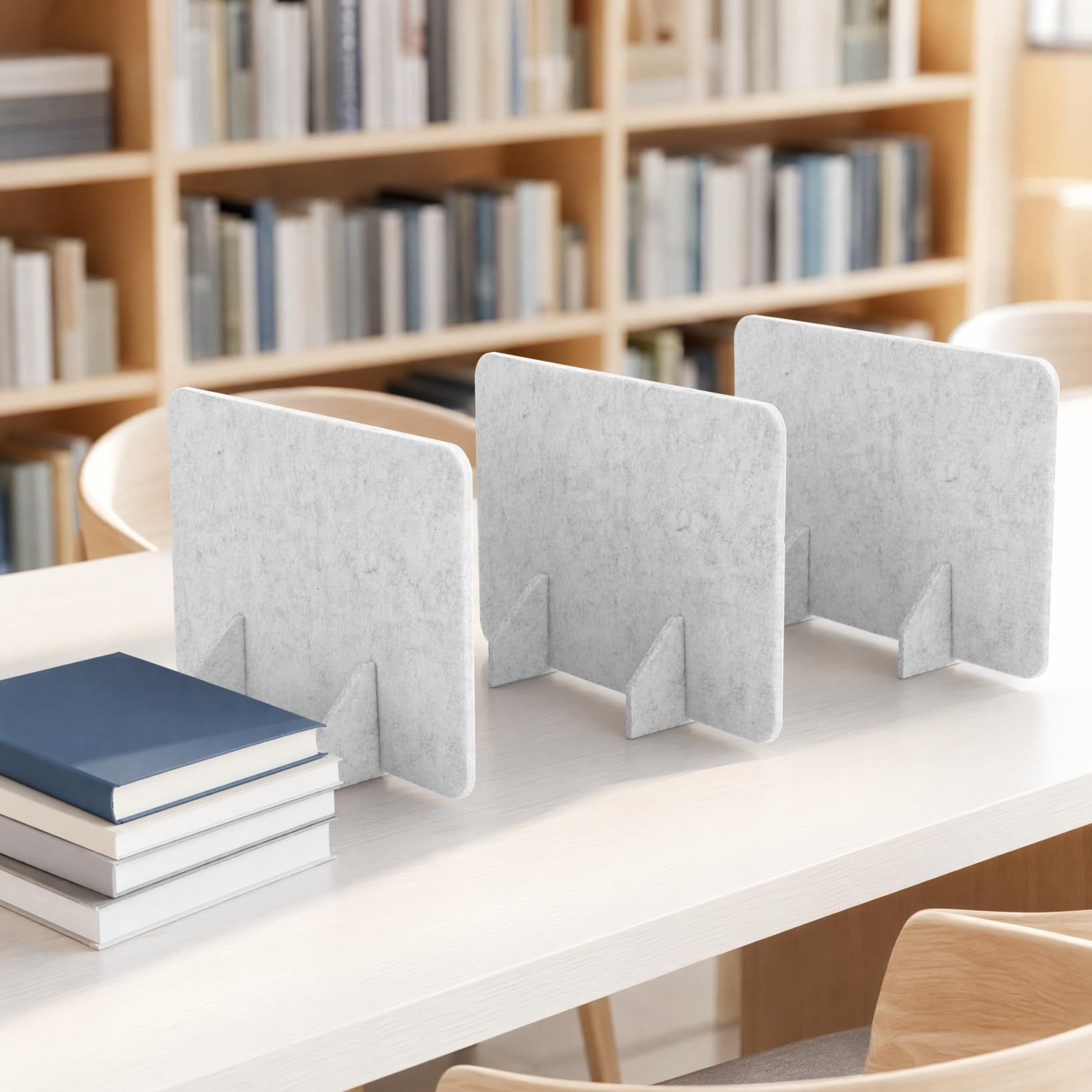 DOITOOL 4er-Set Filz-Trennwände für Schreibtische – Sichtschutzwände für Arbeitsplätze – Freistehende Trennwände mit Standfüßen für Schulklassen, Bibliotheken