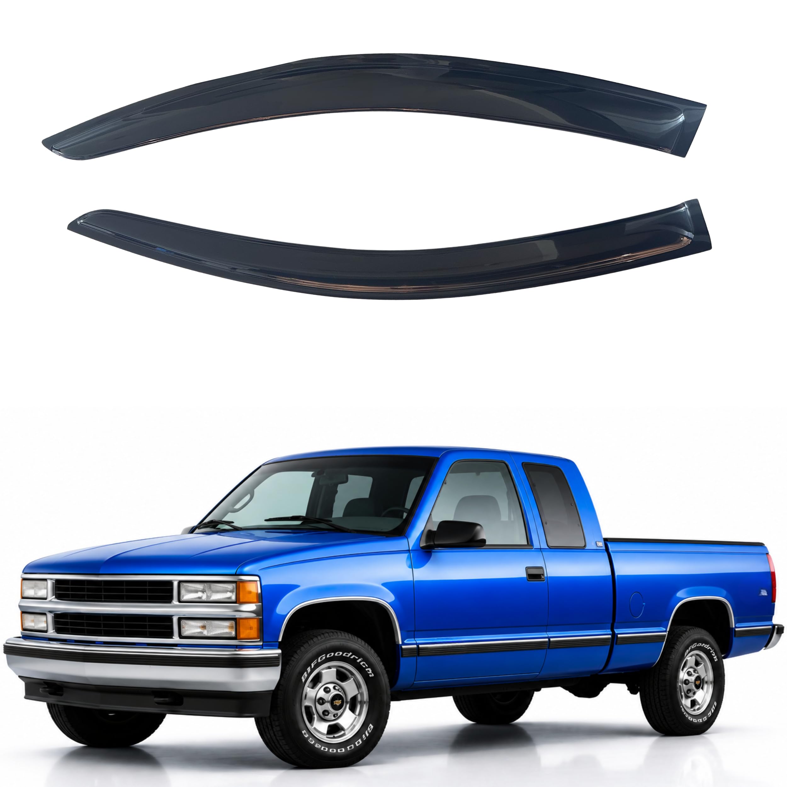 IG Window Visors Fit for 1988-1999 Chevrolet/GMC C/K 1500 2500 3500 Extended Cab, Out-Channel Rain Guards Vent Wind Deflectors 2PC, Truck Accessories for 1995-1999 Chevy Tahoe, 1992-1994 Chevy Blazer