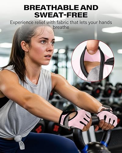 Miniatura 5 de VINSGUIR - Guantes ligeros de entrenamiento con excelente agarre para hombres y mujeres, levantamiento de pesas, gimnasio, ciclismo, ejercicio,