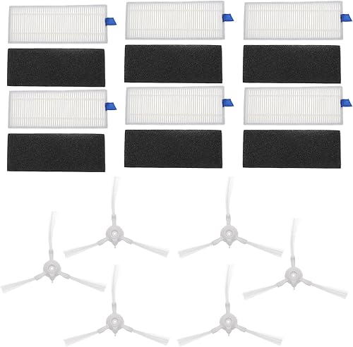 12 cepillos laterales robóticos para aspiradora y filtros compatibles con Rowenta Explorer 204060 SeriesTefal 20 Robotic Aspiradora Accesorios
