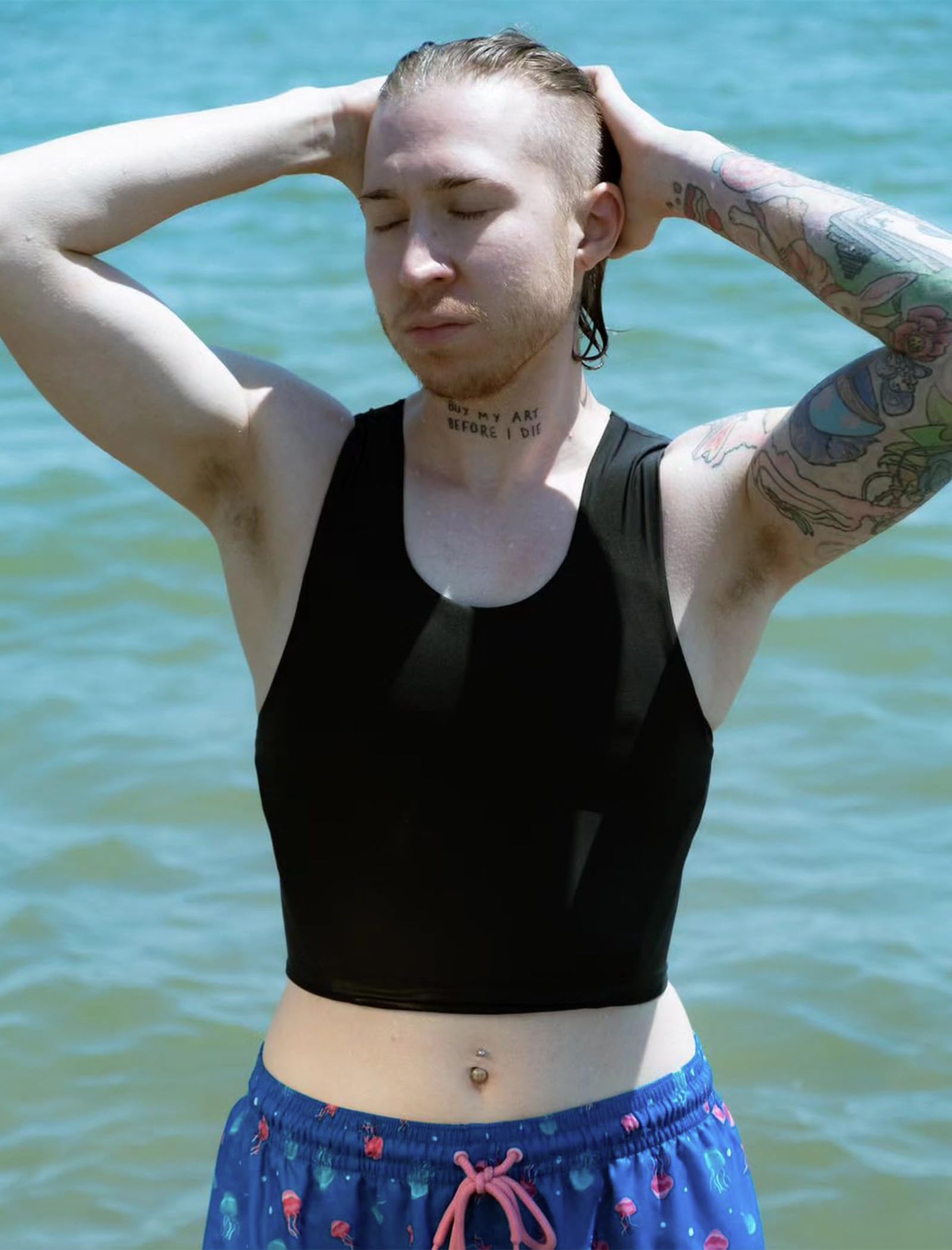 Wonababi Binder de Pecho, Binder Pro Plano con Cremallera en Ambos Lados, Binder Sensorial Amigable para FTM, Transgénero y No Binario | Ultimate Swim Binder, comodidad suave, transpirable y de secado rápido para actividades acuáticas, días de playa
