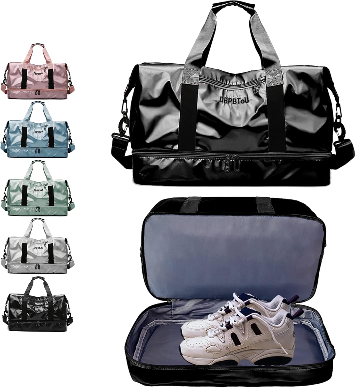 DBPBToU Gym Bag for Women and Men with Shoe Compartment