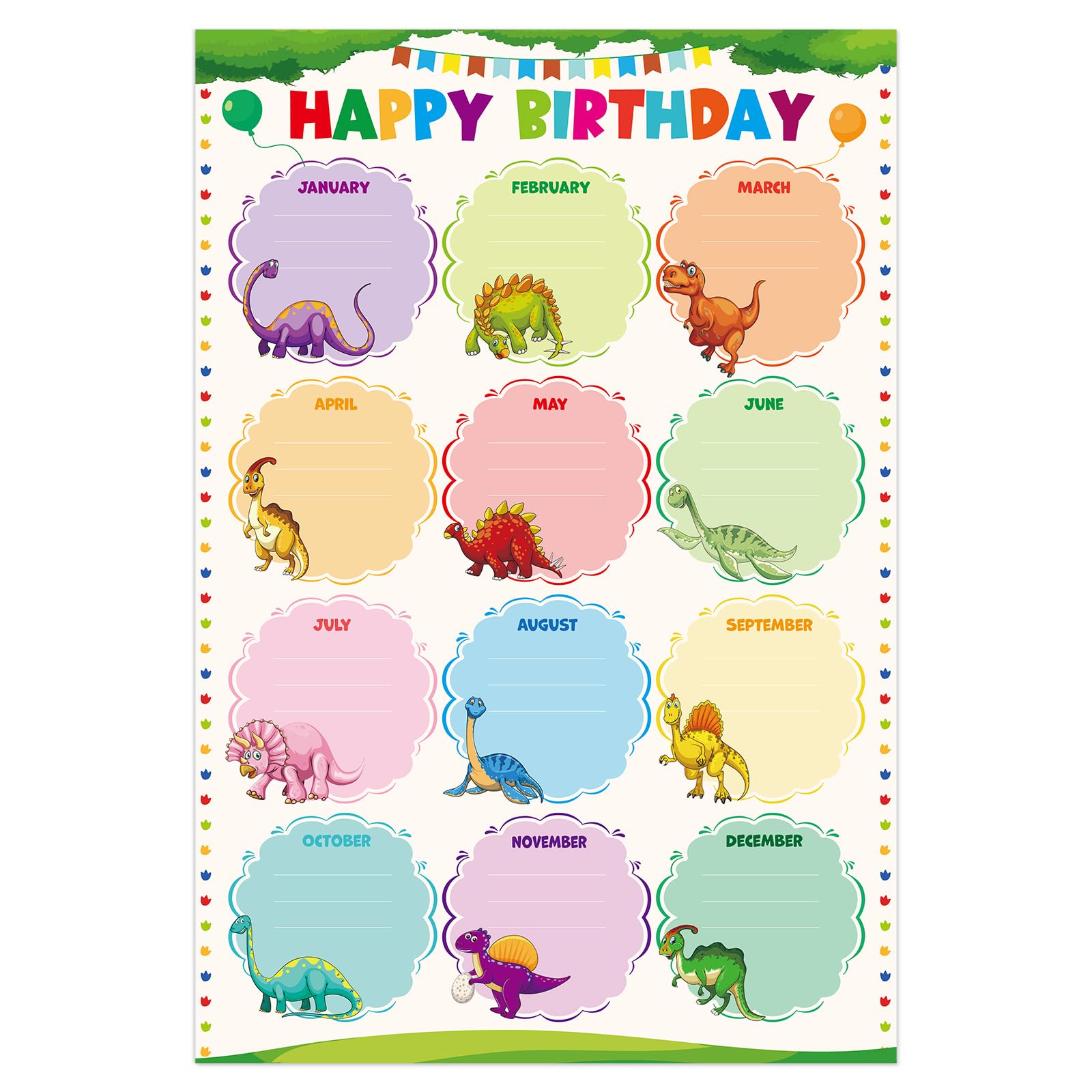 amazon-com-whatsign-dinosaur-birthday-poster-reusable-classroom-birthday-chart-dinosaur-theme-11-2-x-16-5-classroom-decoration-office-products for Free Printable Birthday Charts For Classroom Amazon.com: WhatSign Dinosaur Birthday Poster - Reusable Classroom Birthday Chart - Dinosaur Theme - 11.2