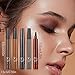 Magic Eyebrow Pencil, 2024 Upgraded 3D Waterproof Microblading Eyebrow Pencil Contouring Pen, 4 Tipped Precise Brow Pen, Natural Fine Stroke Microblading Eyebrow Pencil (A-Dark Brown)