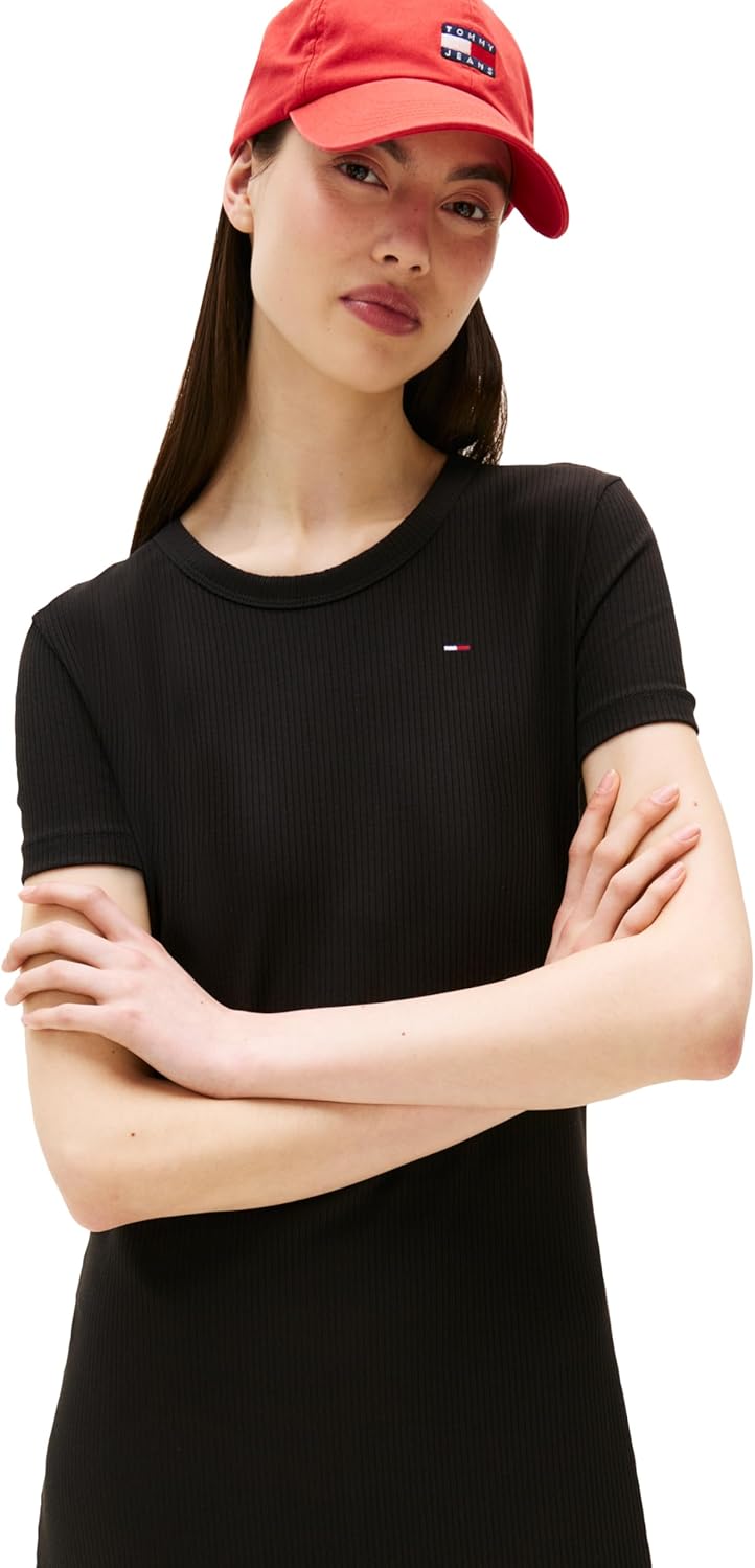 Tommy Jeans Womens Bodycon Midi Dress with Logo Detail - Image 2