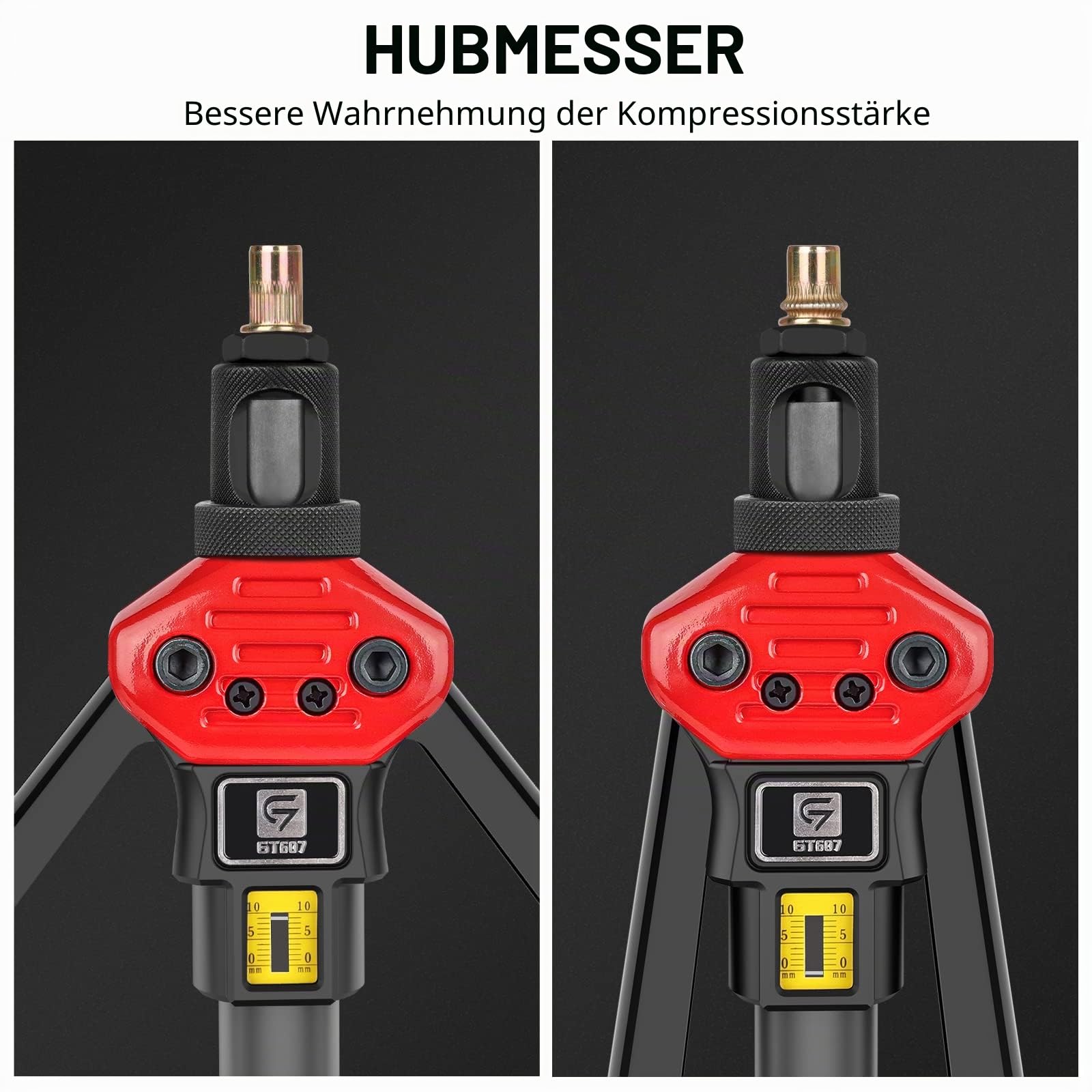 Nietmuttern-Werkzeug, GIANTISAN 40,6 cm Nietmutter-Werkzeug-Set mit 12 metrischen und SAE-Dornen, 176-teiliges Nietmutter-Sortimentskit und robuster Tragetasche