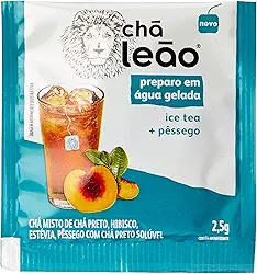 Chá Leão Preparo em Agua Gelada Ice tea Pessego