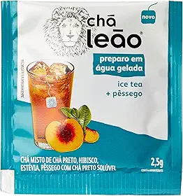 Chá Leão Preparo em Agua Gelada Ice tea Pessego