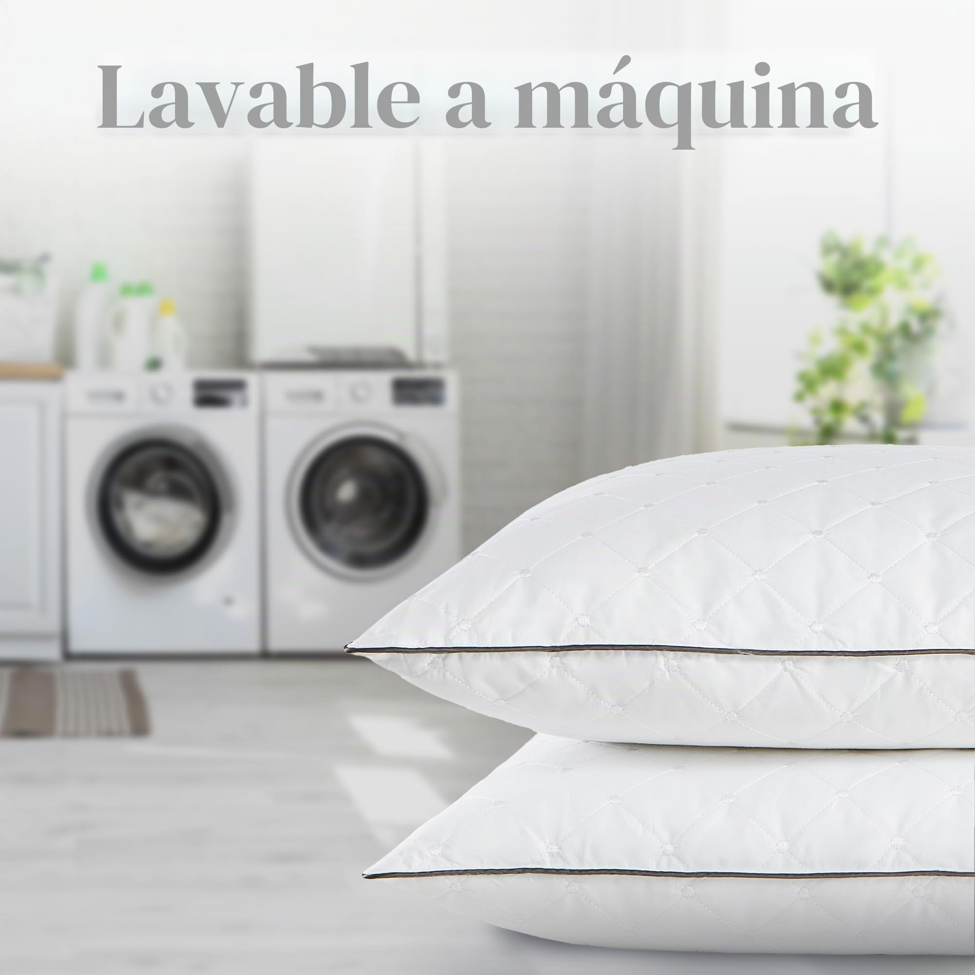 Deodar Almohada de plumón y Pluma de Ganso, 100% algodón Transpirable con Funda, Suave y cómoda, Lavable a máquina, certificación Oeko-Tex y RDS, 40 × 70 cm, Blanco