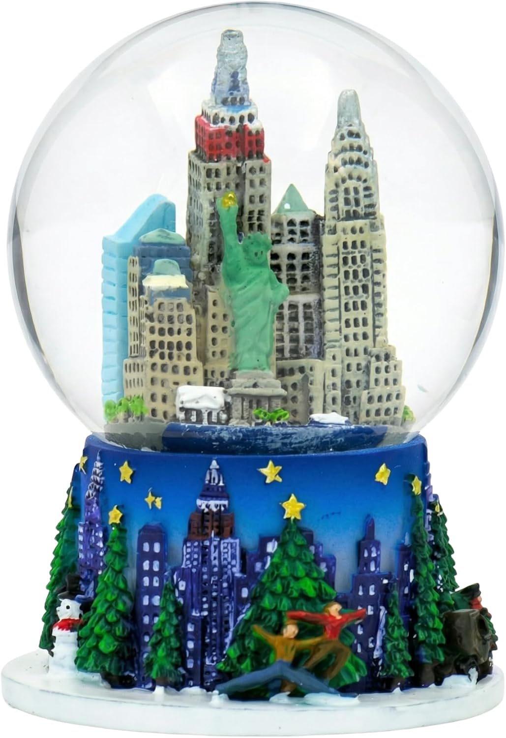 New York City Christmas Snow Globe [3.5 in] Rockefeller Center Skyline NYC