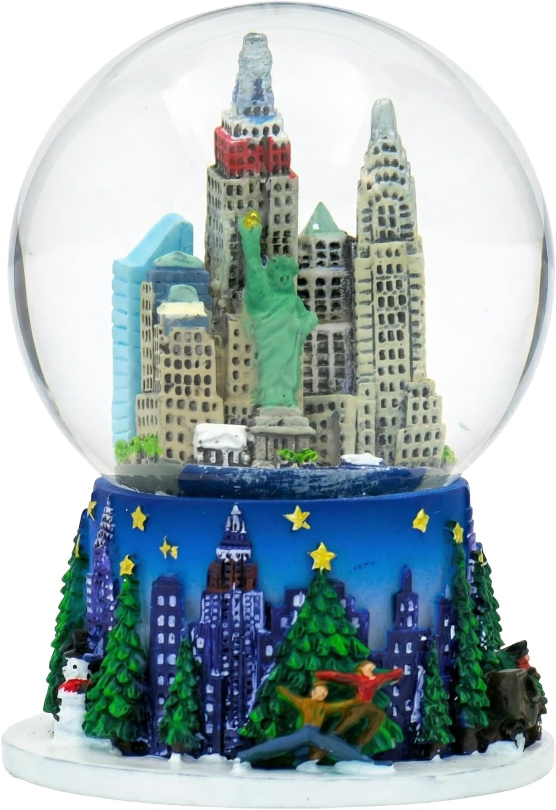 New York City Christmas Snow Globe [3.5 in] Rockefeller Center Skyline NYC