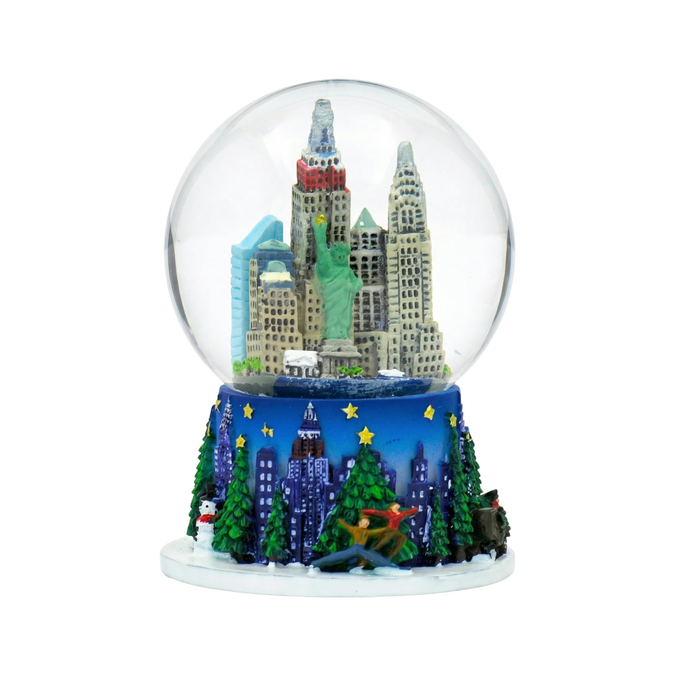 New York City Christmas Snow Globe [3.5 in] Rockefeller Center Skyline NYC