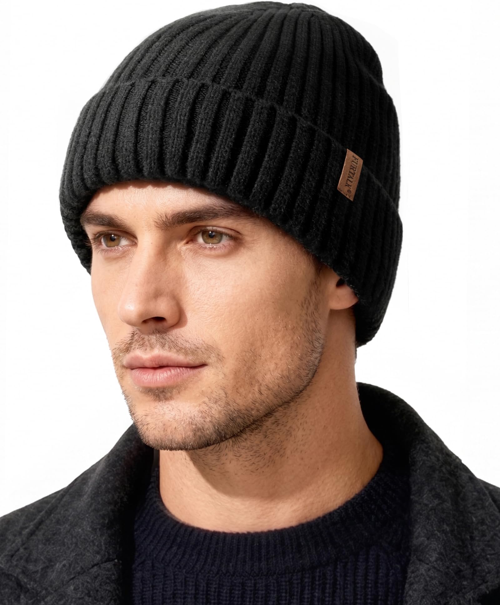 Beanie Hat Men Women Fleece Lined Winter Hats Warm Thermal Hat Knit Cuffed Beanie Unisex Plain Skull Cap