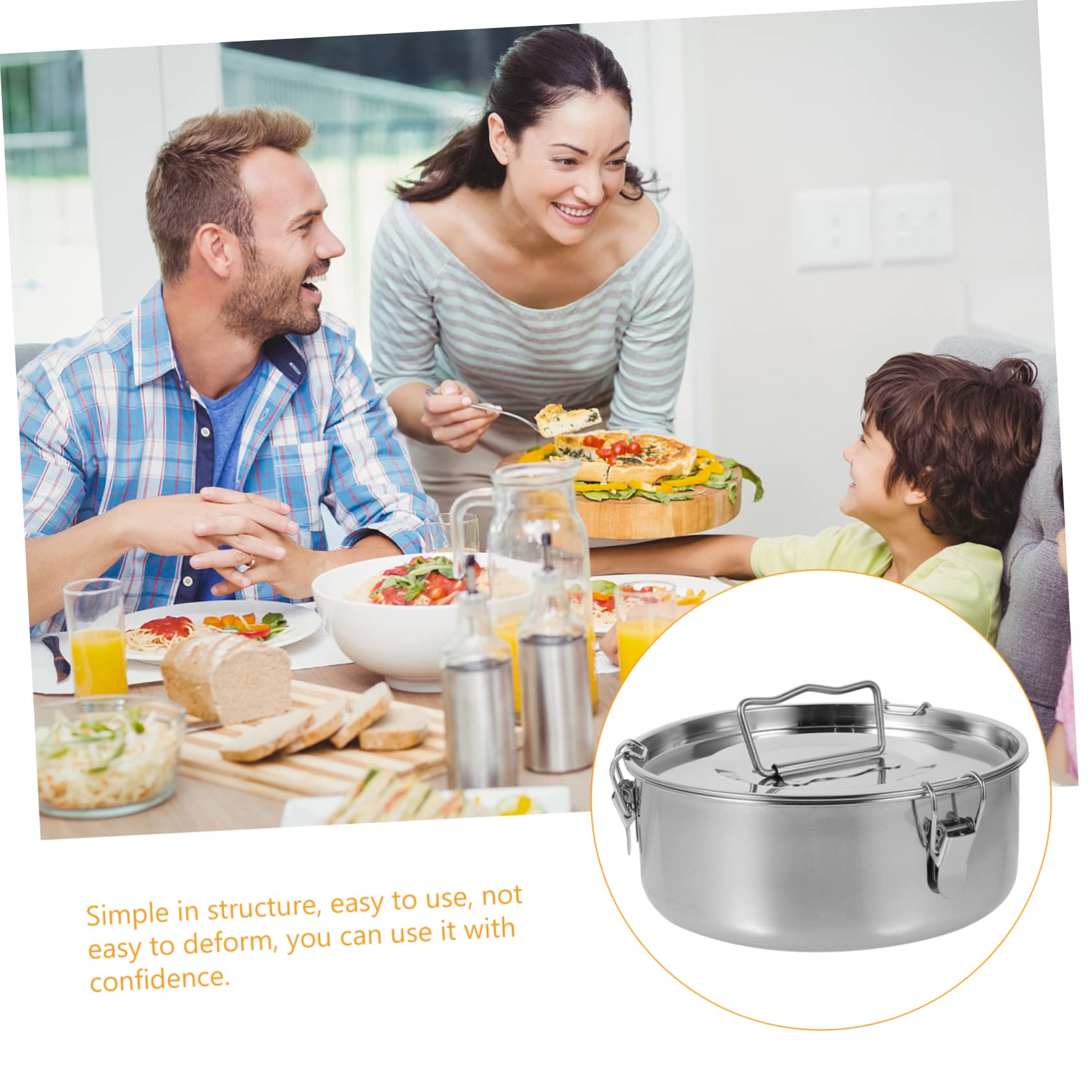 Molde de Acero Inoxidable con Tapa Vaporera, para Flan | Recipiente de Plata, con Asa Resistente, Uso en Horneado y Vapor, para Boniatos y Pudines