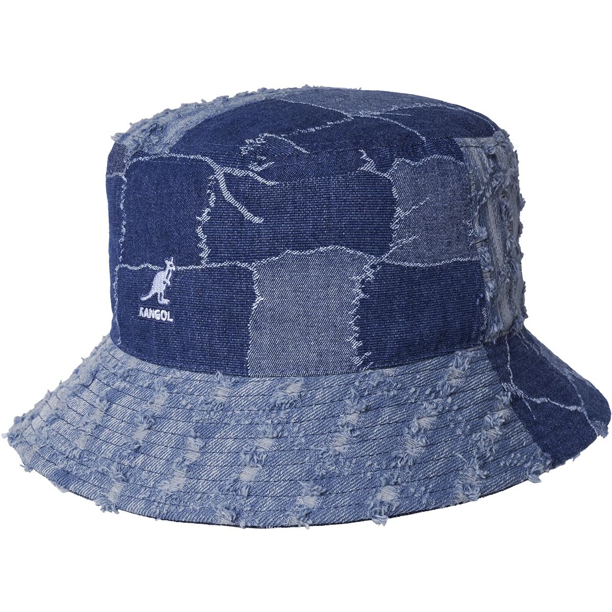 Kangol Cappello da Pescatore Denim Mashup Donna/Uomo - Sole Estivo di Tessuto Estate Primavera/Estate