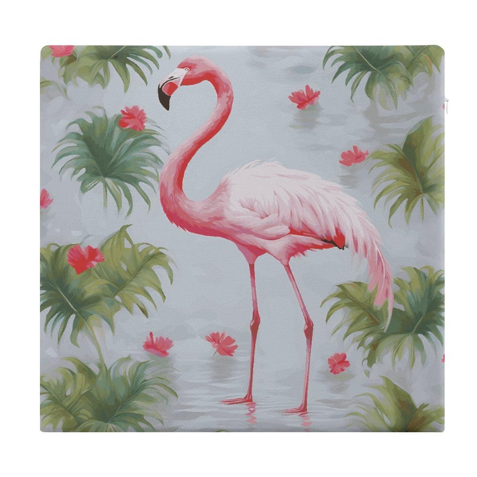 LDGSUPH - White Flamingo Seat Cushions for Office Chair Square Cushions Soft Floor Cushions Cozy Memory Foam Cushion Cushions for Home Travel Chair Car