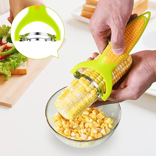 Miniatura 2 de Pelador de maíz, removedor de maíz, buen agarre, cuchillo pelador de maíz de acero inoxidable, mango antideslizante, cortador de mazorca de cocina
