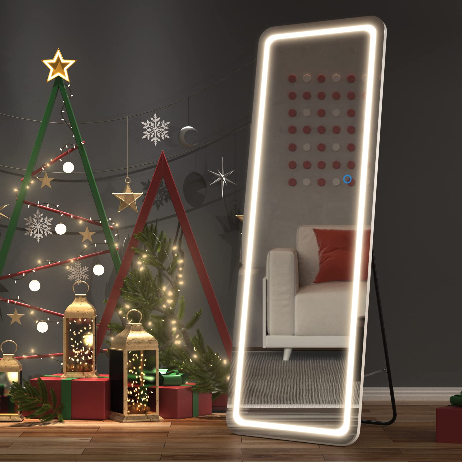 Buy FENNIO Full Length Mirror with Lights 63"x20", LED Full Body Mirror