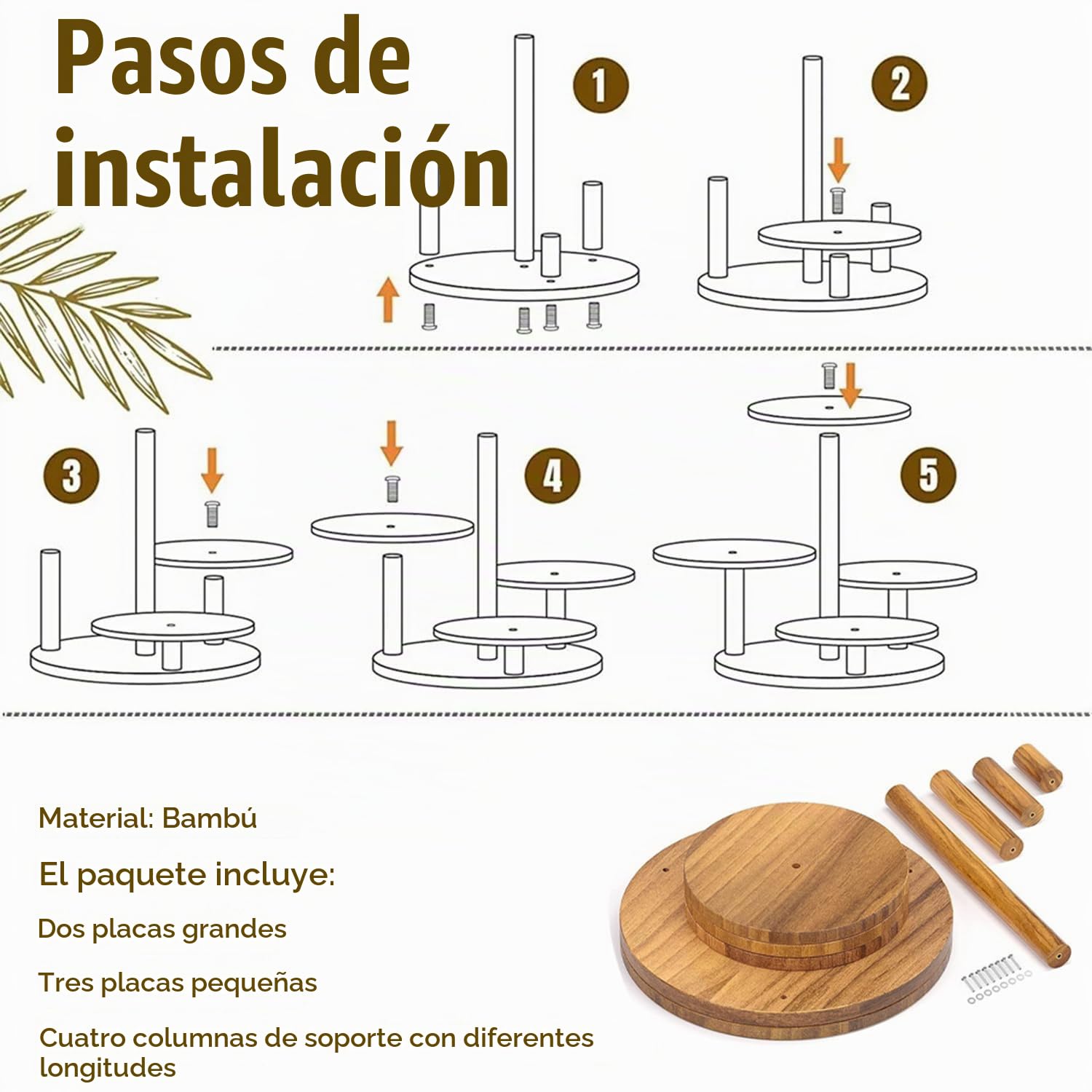 4 Niveles Para Buffet De Madera Porta Tartas,Soporte Para Tartas/Cupcakes De Madera,Fácil De Montar,Para Fiestas De Cumpleaños,Bodas,Fiestas(Marrone,con bordi smerlati)