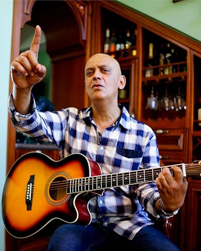 Miniatura 8 de ZJW Gold Kit de guitarra acústica de tamaño completo 44 de tamaño 40 pulgadas, mini guitarra Acustica Jumbo para principiantes, juego de 6 cuerdas