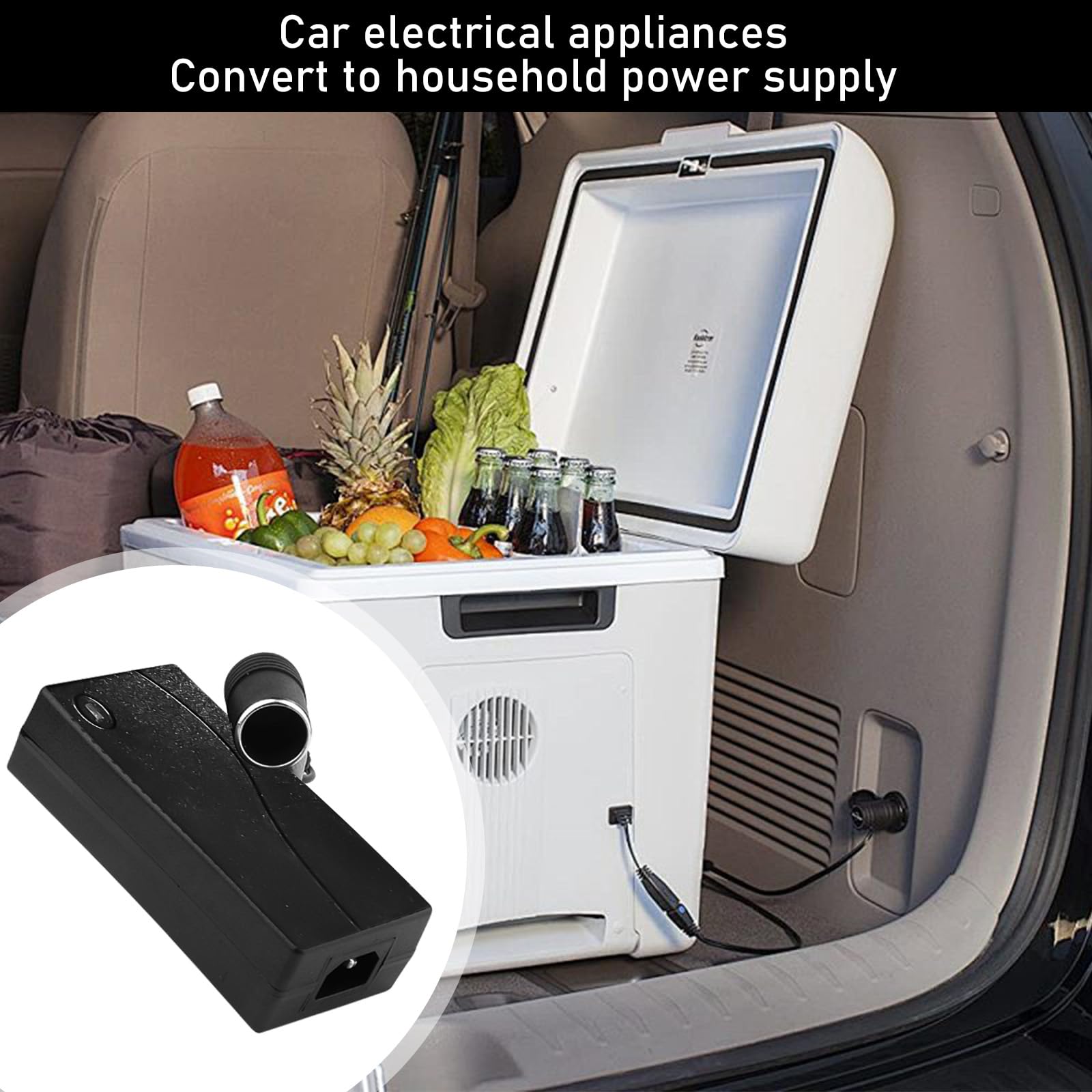Adapter sieciowy do samochodu, 180 W, 15 A, 230 V na 12 V, adapter do gniazda zapalniczki samochodowej, lodówki, sprężarki, pompowania opon, zasilacza, falownika, adaptera.