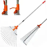 Vassoura Rastelo Metálica Regulável com Cabo, Hastes Antiferrugem Abertura de 18 a 57cm e Alcance de Altura de 120 a 159cm - Merax