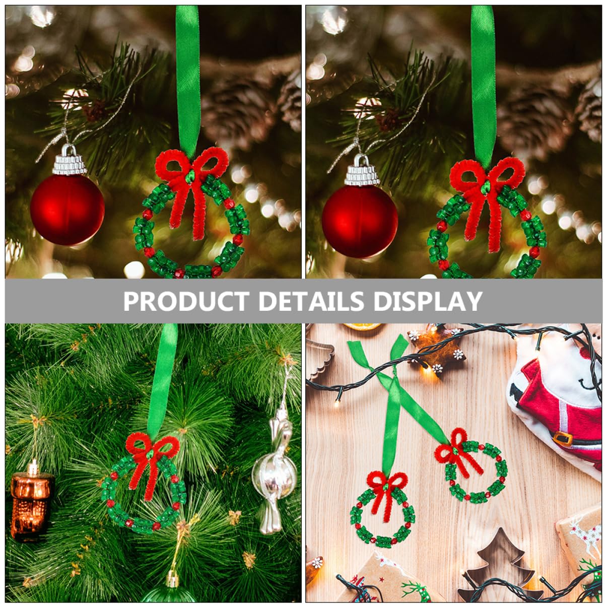 BESTonZON 5 Set Materiali per accessori per decorazioni natalizie mini natale ghirlanda natalizia bricolage natale bricolage natalizio lavoretti natalizi con perline fai da te plastica