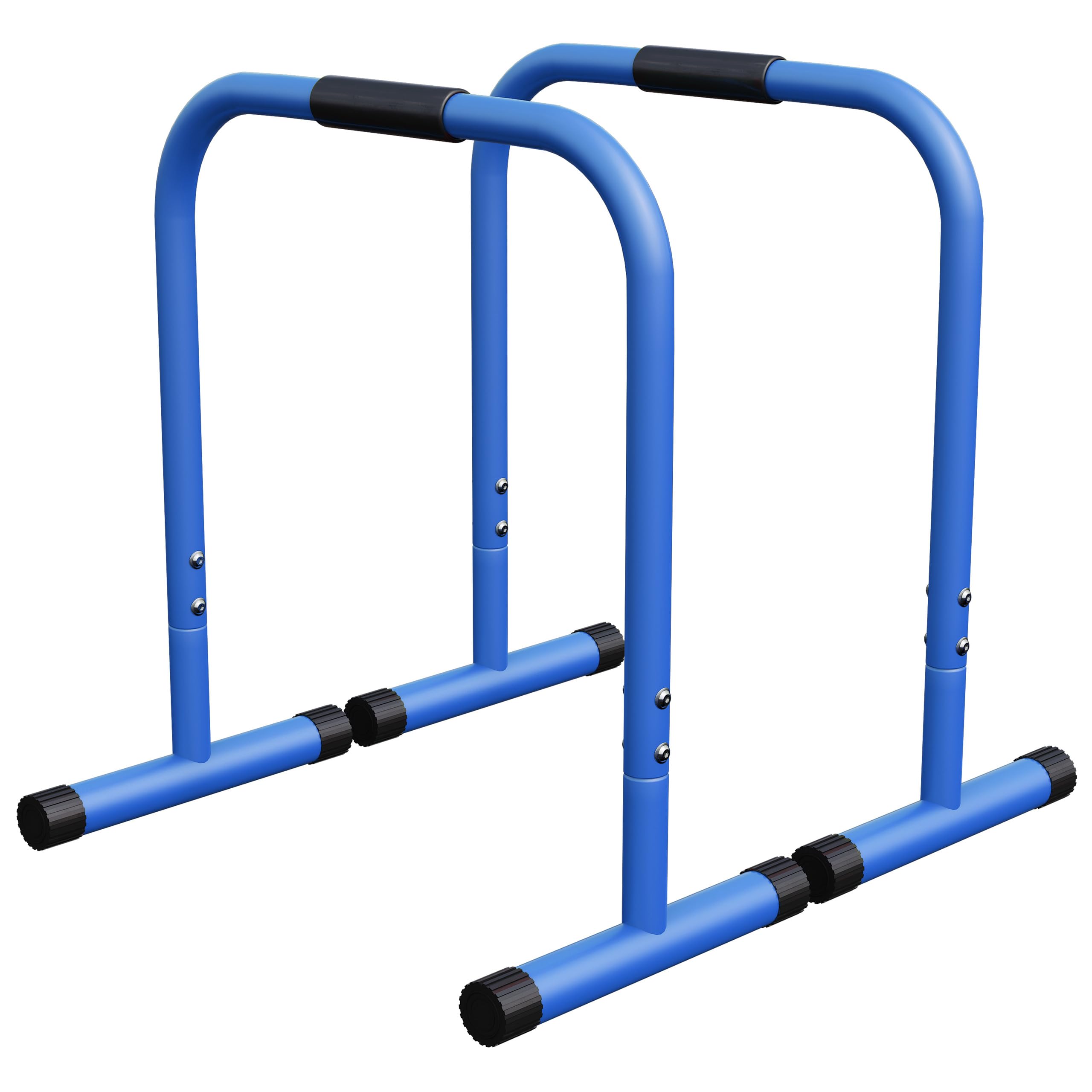 Barres Parallèles GORILLA SPORTS | Hauteur 73 Cm, Charge 200 Kg, Acier, Couleurs Noir/bleu/rouge