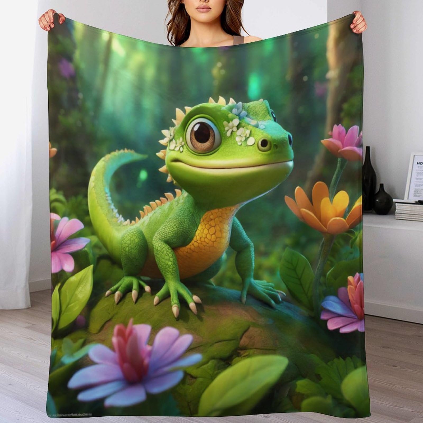 Couverture dinosaure anti-froid en flannel douce pour nuits fraîches