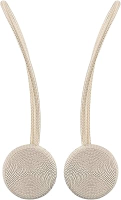 Lewondr Fermatende, Accessori Tende e Tendine Decorazioni Finestre, 2 Set Raccogli Tenda con Calamita Potente, Fermatende per Camera da Letto,Dimensioni 30 cm, Casa, Officio - Beige